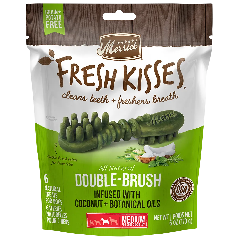 Fresh Kisses Infused With Coconut Oil + Botanical Oils - For Medium Dogs (25-50 Lbs) Dog Dental Chews