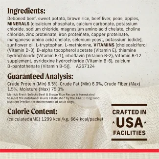 ingredients, guaranteed analysis, calorie content