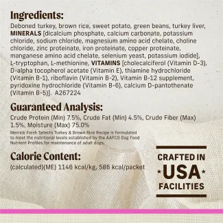 Ingredients, guaranteed analysis, calorie content