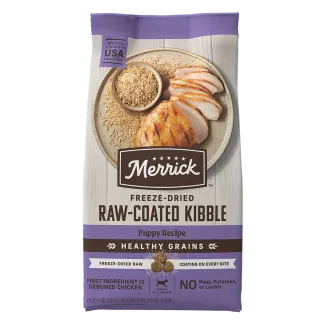 Healthy Grains Freeze-dried Raw-coated Kibble Puppy Recipe - Front of bag