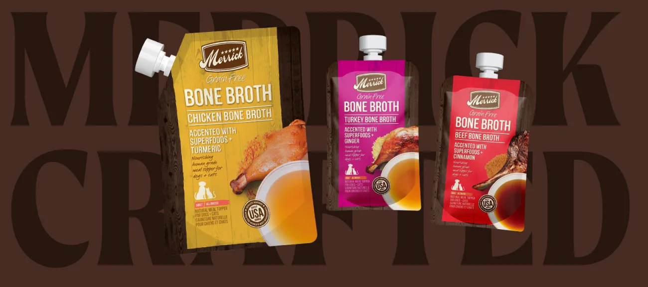 A group of packages of bone broth