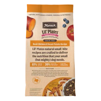 Lil’ Plates Grain Free Real Chicken + Sweet Potato Recipe With Freeze-Dried Raw Bites - Back of bag
