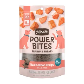 Merrick power bites salmon flavored dog treats