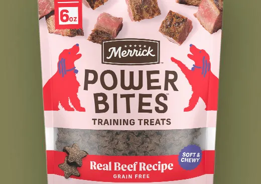 Merrick power bites beef flavored dog training treats