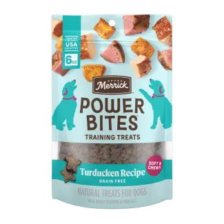 Merrick power bites turducken flavored dog treats