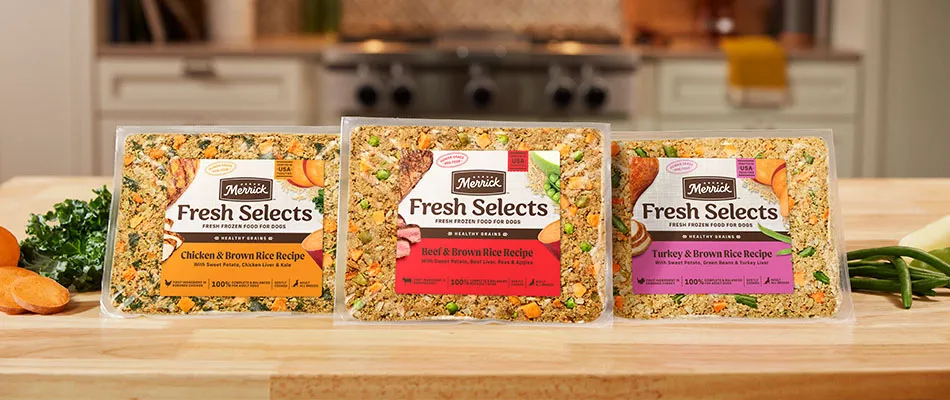 Three variety flavors of Fresh Selects packaging